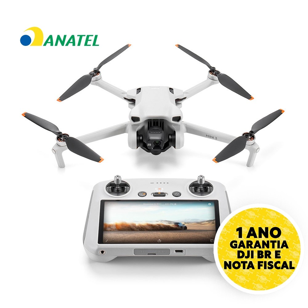 Drone DJI Mini 3 RC Standard (Com Tela) BR | Original DJI | Nota Fiscal e Garantia